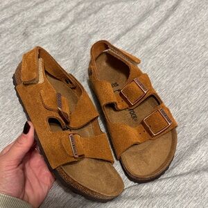 Birkenstock Kids Tan Suede Sandals